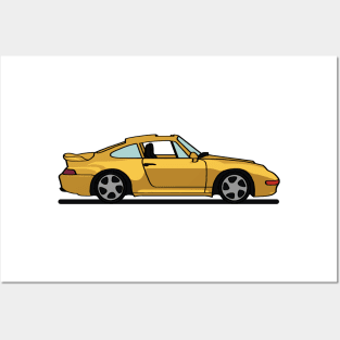 Porsche 911 993 Pastel Yellow Posters and Art